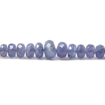 3-7mm Tanzanite Beads Faceted Rondelle, A Grade 17 inch 159 pieces (ONLINE ORDER ONLY)