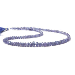 3-7mm Tanzanite Beads Faceted Rondelle, A Grade 17 inch 159 pieces (ONLINE ORDER ONLY)
