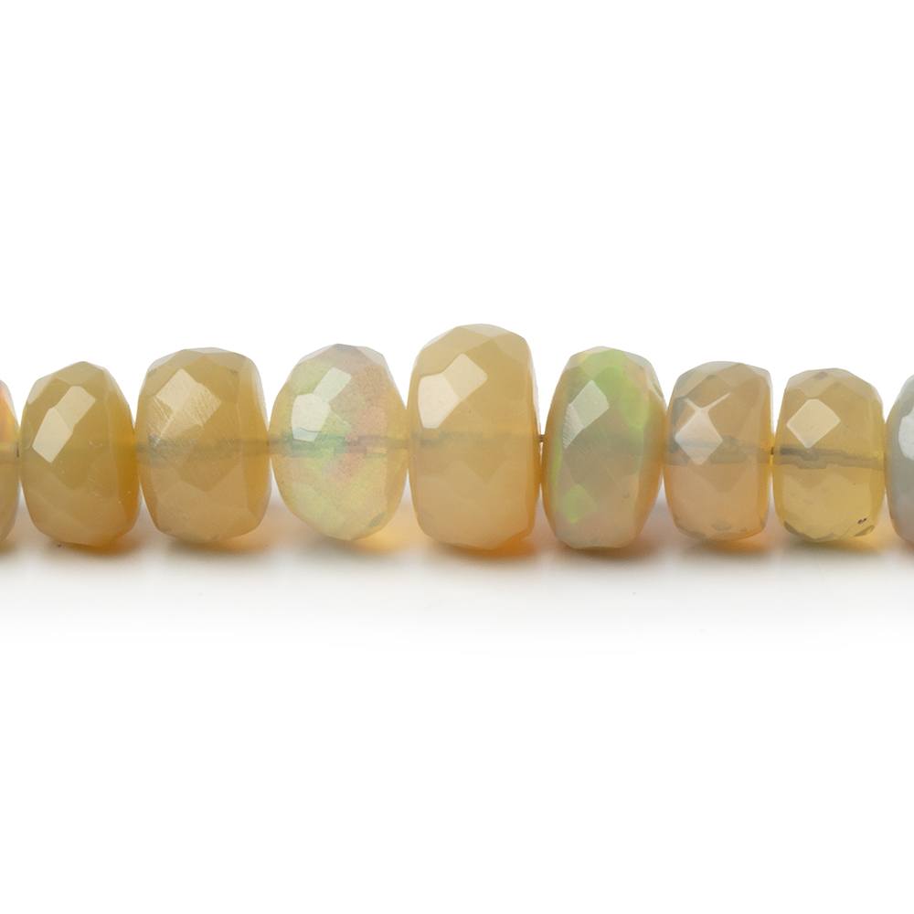 3-8.5mm Ecru Ethiopian Opal Faceted Rondelles 18 inch 157 Beads (ONLINE ORDER ONLY)
