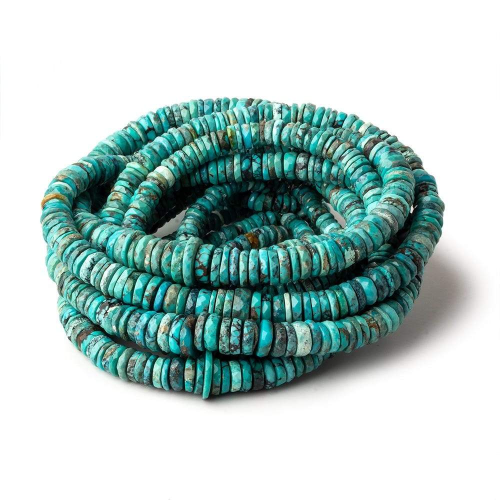 3-8mm Chinese Turquoise faceted heshi beads 17 inch 290 beads (ONLINE ORDER ONLY)