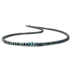 3-8mm Indicolite Blue & Chrome Green Tourmaline Plain Rondelles 18 inch 174 pieces AA (ONLINE ORDER ONLY)