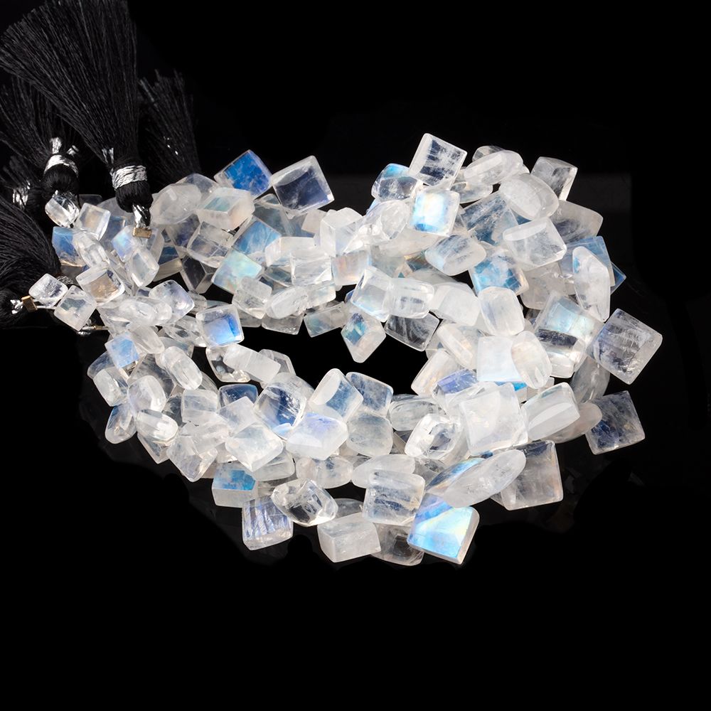 3-8mm Rainbow Moonstone Plain Square Beads 6.5 inch 48 pieces AA (ONLINE ORDER ONLY)
