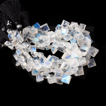 3-8mm Rainbow Moonstone Plain Square Beads 6.5 inch 48 pieces AA (ONLINE ORDER ONLY)