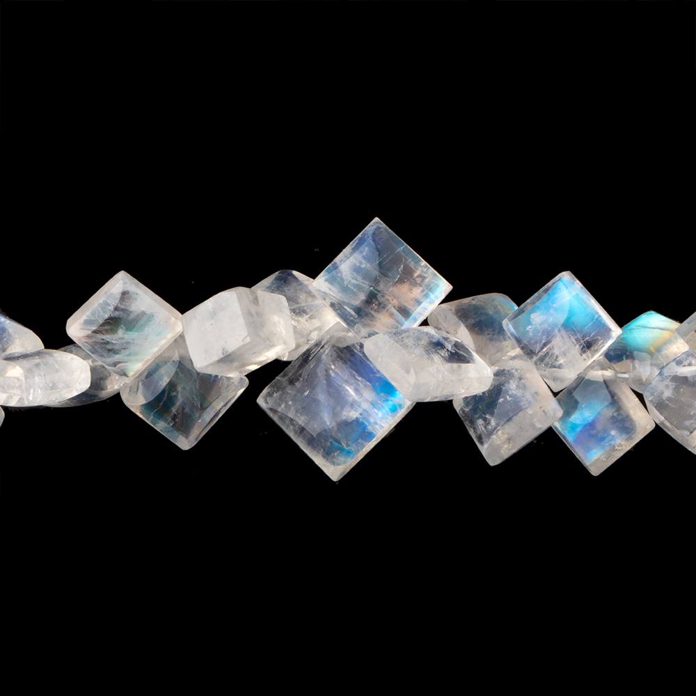 3-8mm Rainbow Moonstone Plain Square Beads 6.5 inch 48 pieces AA (ONLINE ORDER ONLY)