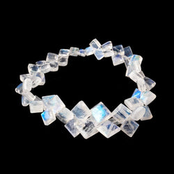 3-8mm Rainbow Moonstone Plain Square Beads 6.5 inch 48 pieces AA (ONLINE ORDER ONLY)