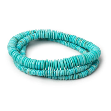 3-8mm Sleeping Beauty Turquoise Plain Heishi Beads 18 inch 384 pieces (ONLINE ORDER ONLY)