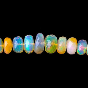 3-9mm Golden Ethiopian Opal Faceted Rondelles 16 inch 122 beads AAA (ONLINE ORDER ONLY)