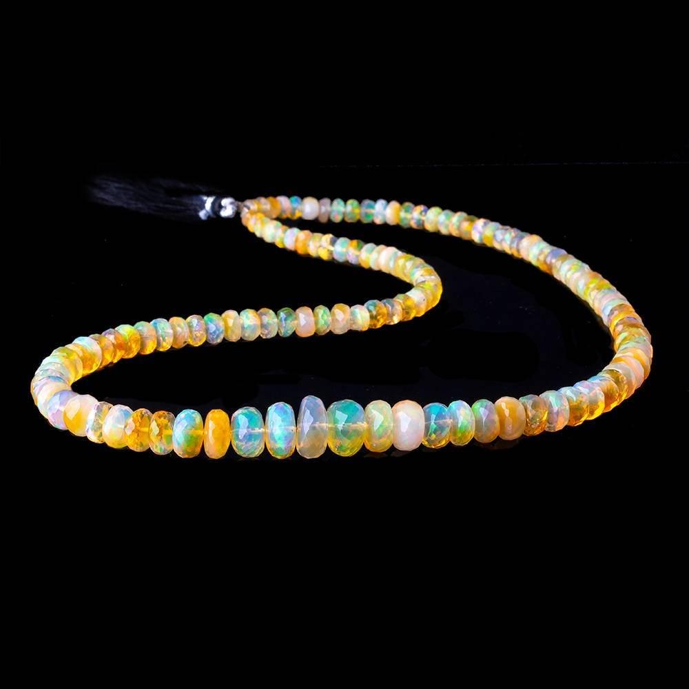 3-9mm Golden Ethiopian Opal Faceted Rondelles 16 inch 122 beads AAA (ONLINE ORDER ONLY)