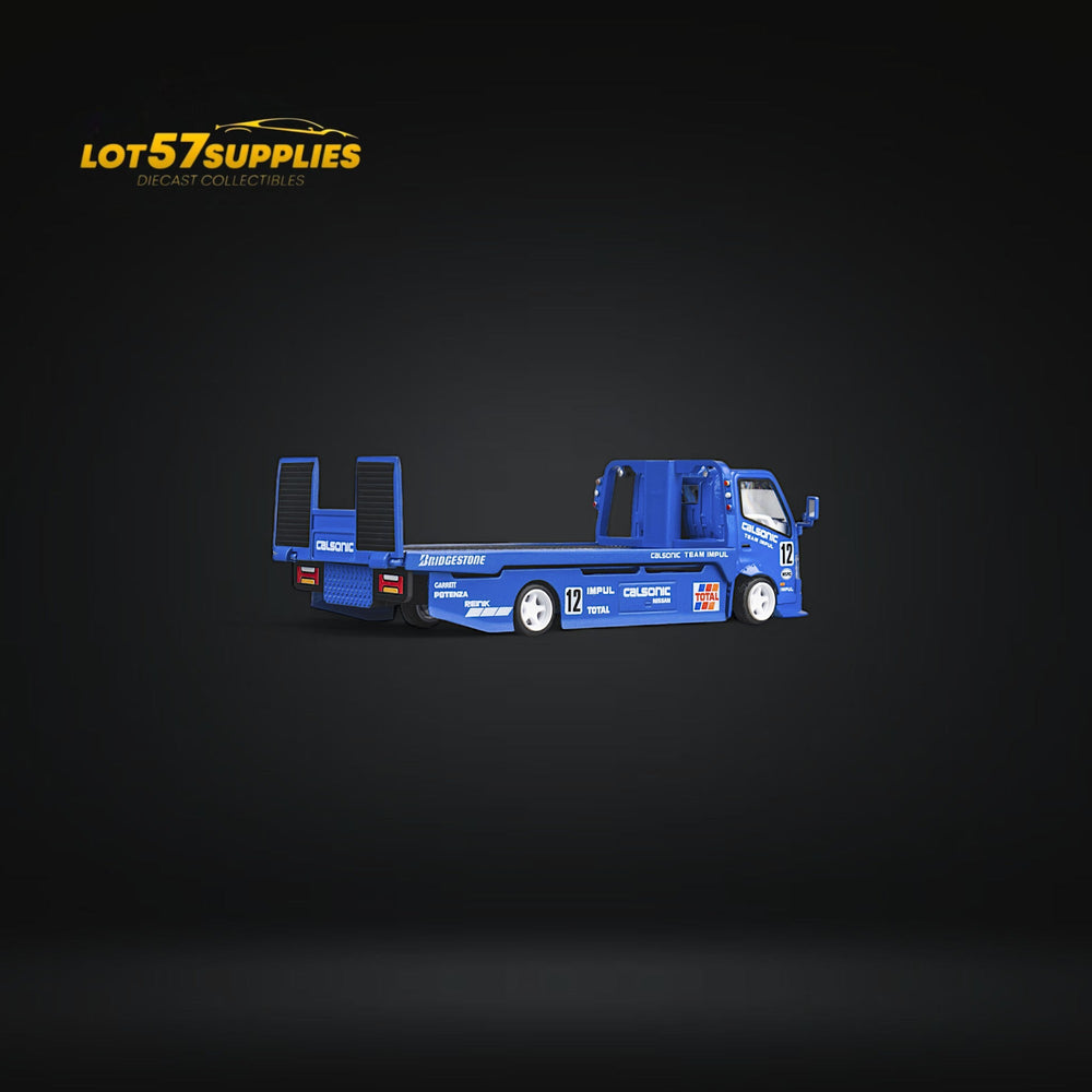 MicroTurbo HINO 300 Custom Truck Flatbed  Blue Calsonic Livery 1:64 (ONLINE ORDER ONLY)