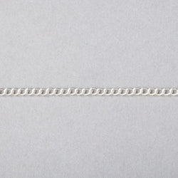 3 Feet - 2mm Silver plated Curb Link Chain (ONLINE ORDER ONLY)