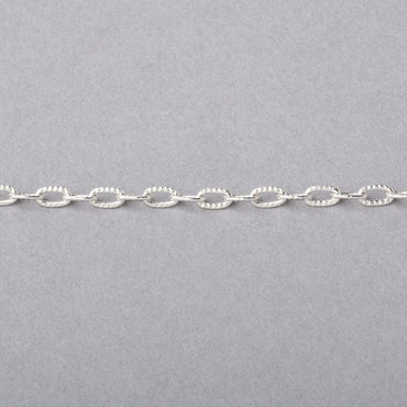 3 Feet - 2x4mm Elongated Corrugated Oval Link Chain (ONLINE ORDER ONLY)
