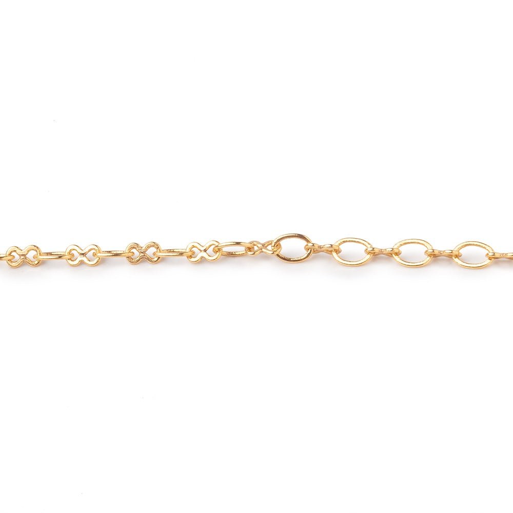 3 Feet - 3mm Rounded Oval & Bowtie Link Chain (ONLINE ORDER ONLY)