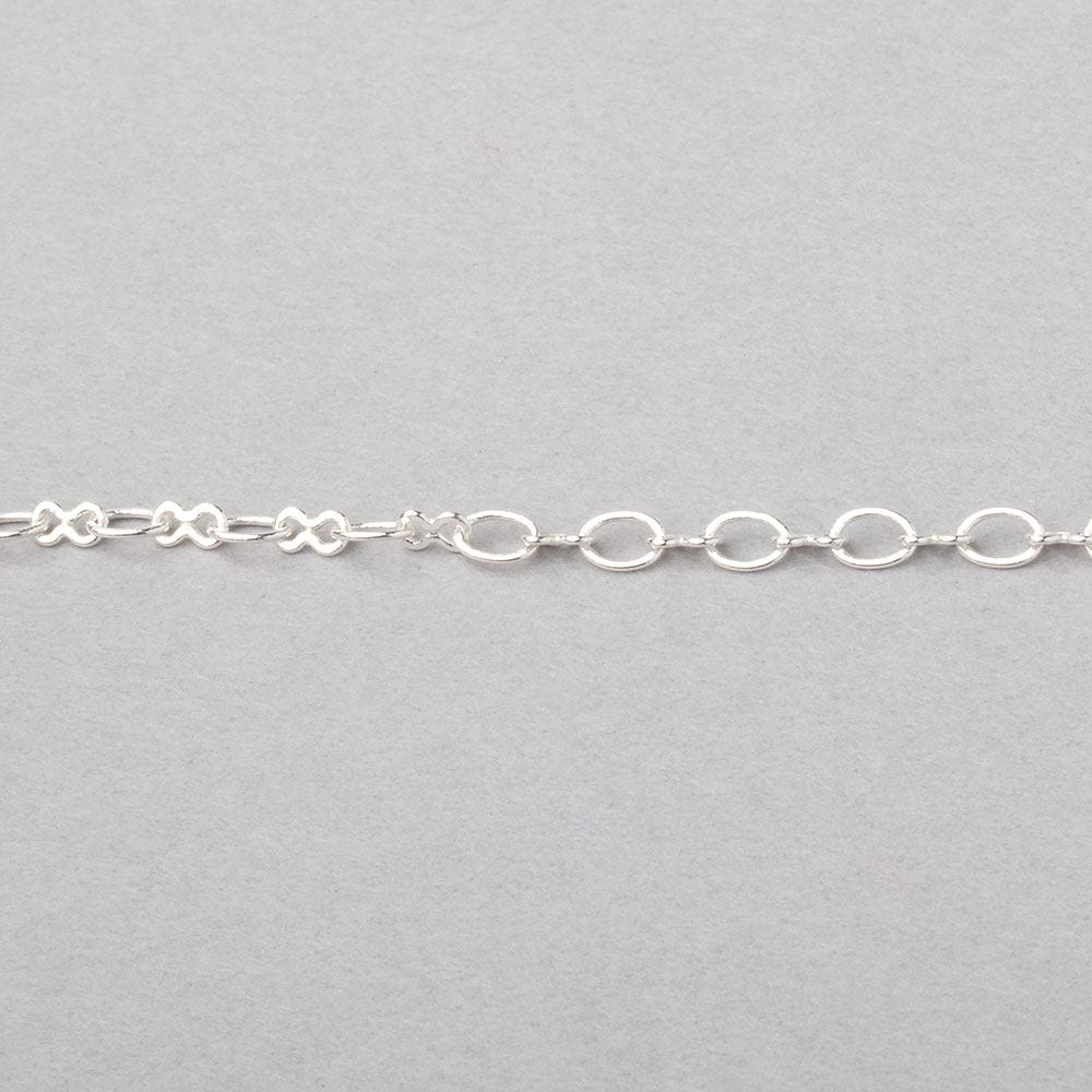 3 Feet - 3mm Rounded Oval & Bowtie Link Chain (ONLINE ORDER ONLY)