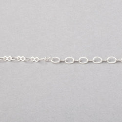 3 Feet - 3mm Rounded Oval & Bowtie Link Chain (ONLINE ORDER ONLY)