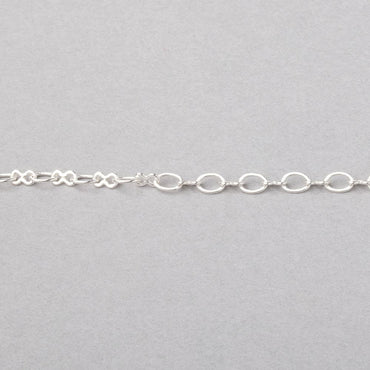 3 Feet - 3mm Rounded Oval & Bowtie Link Chain (ONLINE ORDER ONLY)