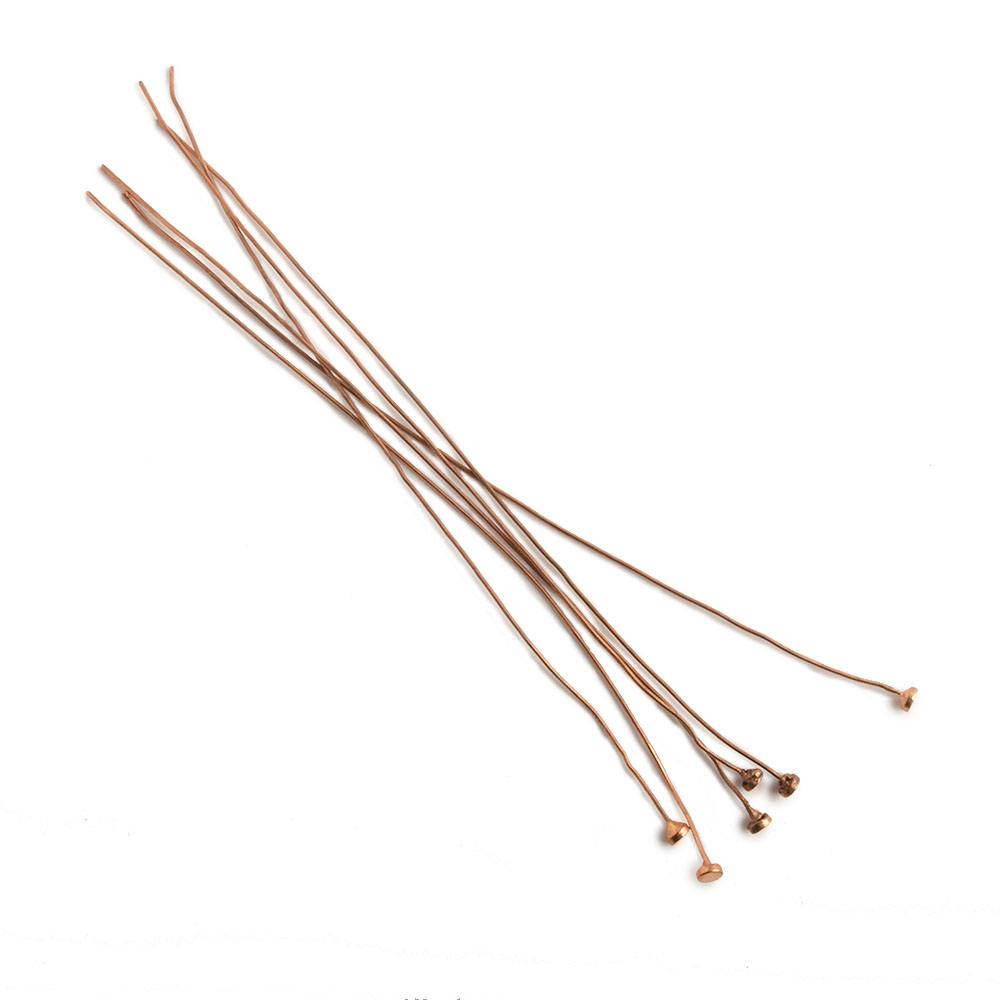 3 inch Length Copper Headpin with flat circular head, 28 Gauge 22 pcs per bag (ONLINE ORDER ONLY)