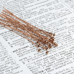 3" length Copper Headpin Button 22 gauge Set of 22 (ONLINE ORDER ONLY)