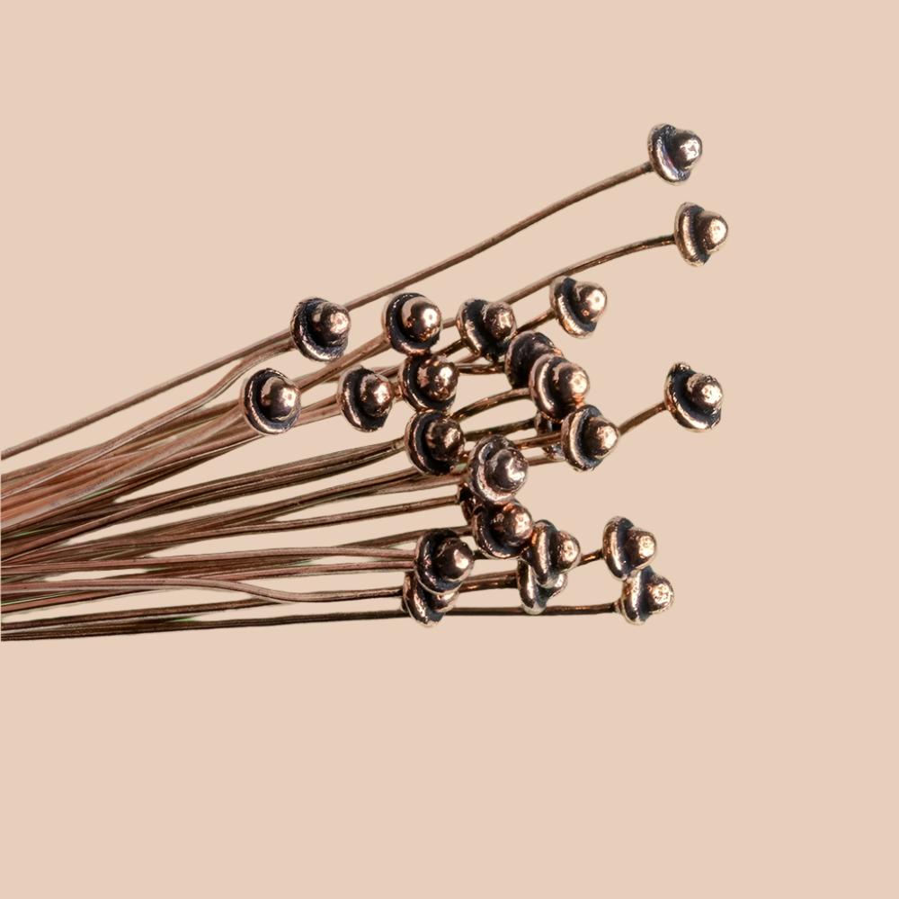 3" length Copper Headpin Button 22 gauge Set of 22 (ONLINE ORDER ONLY)