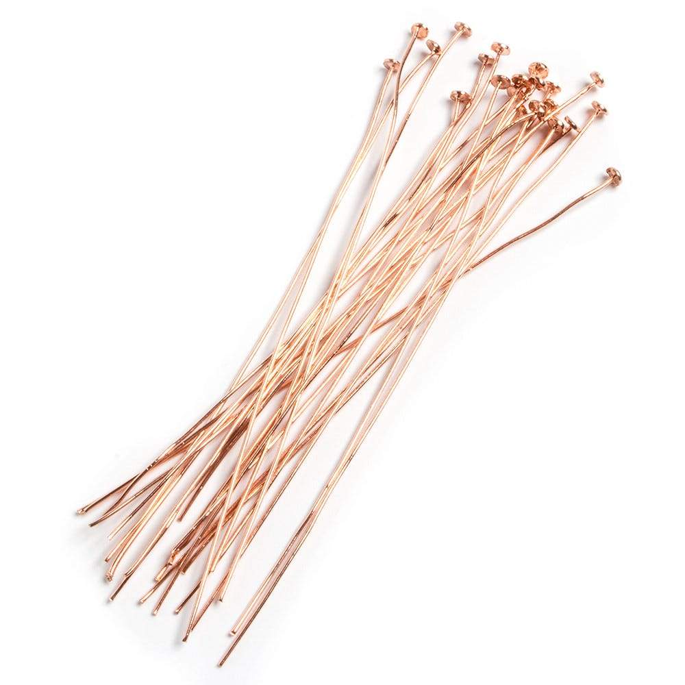 3" length Copper Headpin with flat circular head, 24 Gauge 22 pcs per bag (ONLINE ORDER ONLY)