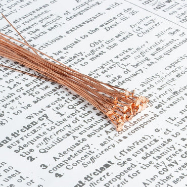 3" length Copper Headpin with flat circular head, 24 Gauge 22 pcs per bag (ONLINE ORDER ONLY)