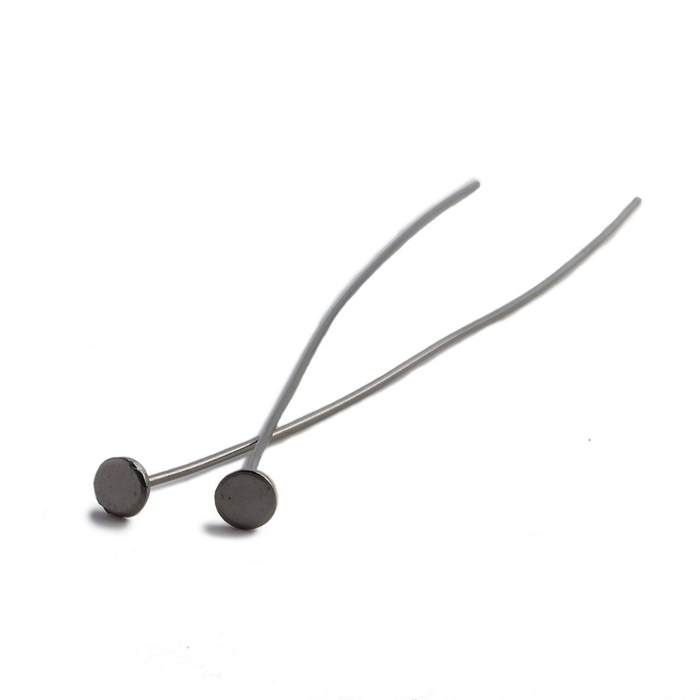 3" length Disc Headpin Black Gold plated .925 Silver, 24 Gauge Wire, 10 pieces per Bag (ONLINE ORDER ONLY)
