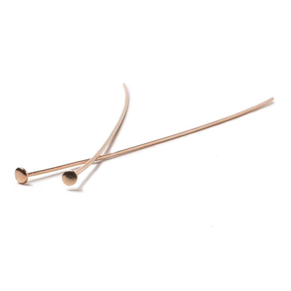 3" length Rose Gold Disc Headpin 22 Gauge Wire 10 pieces per Bag (ONLINE ORDER ONLY)