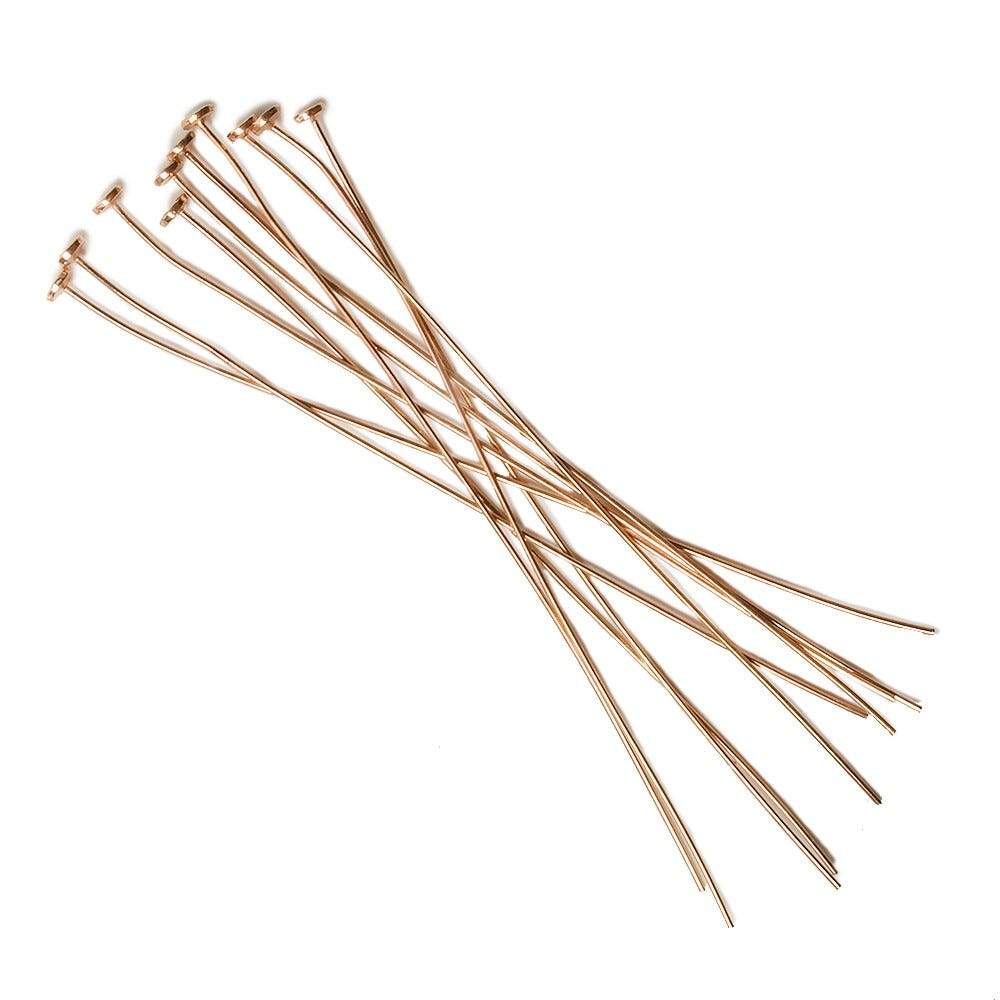 3" length Rose Gold Disc Headpin 24 Gauge Wire 10 pieces per Bag (ONLINE ORDER ONLY)