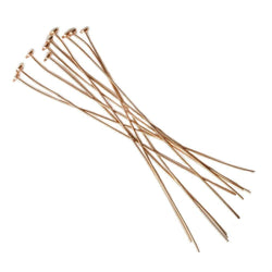 3" length Rose Gold Disc Headpin 24 Gauge Wire 10 pieces per Bag (ONLINE ORDER ONLY)