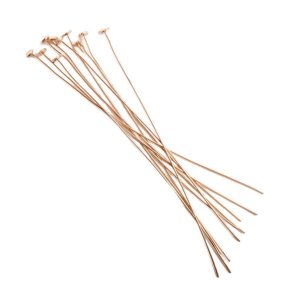 3" length Rose Gold Disc Headpin 26 Gauge Wire 10 pieces per Bag (ONLINE ORDER ONLY)
