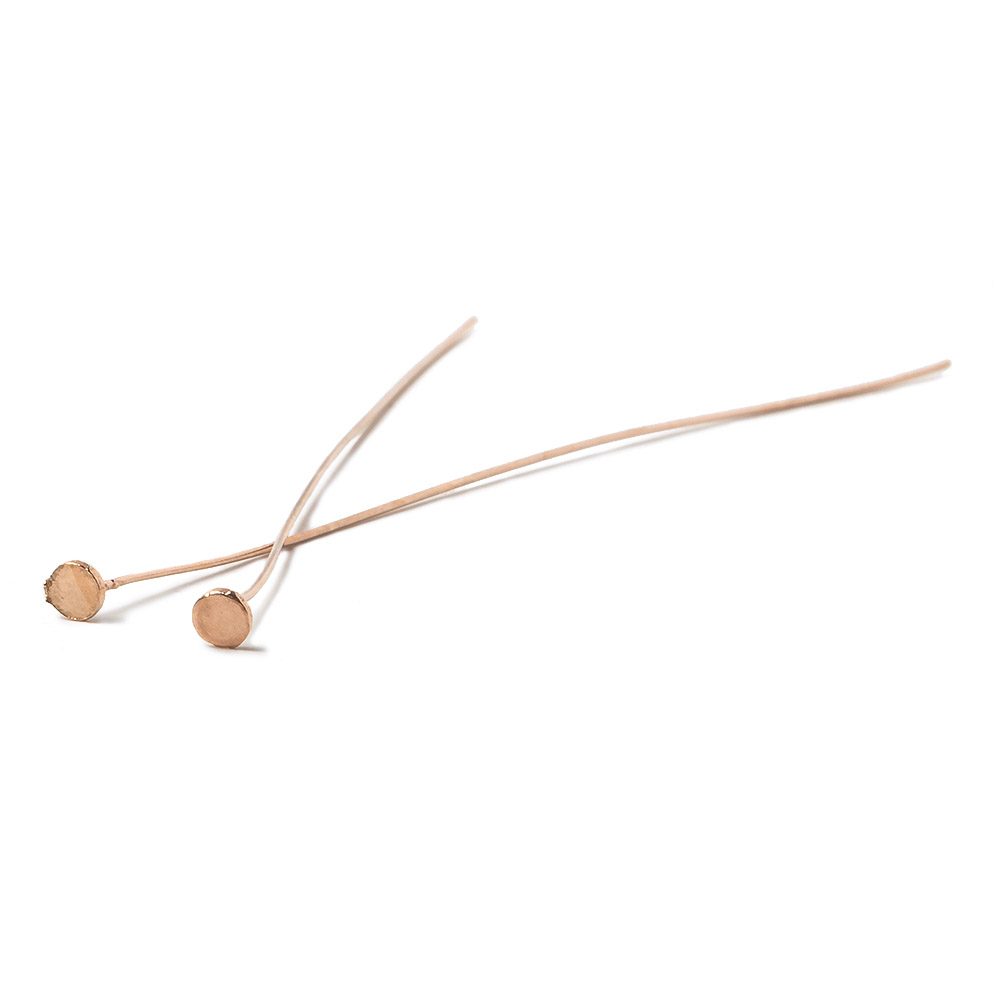 3" length Rose Gold Disc Headpin 26 Gauge Wire 10 pieces per Bag (ONLINE ORDER ONLY)