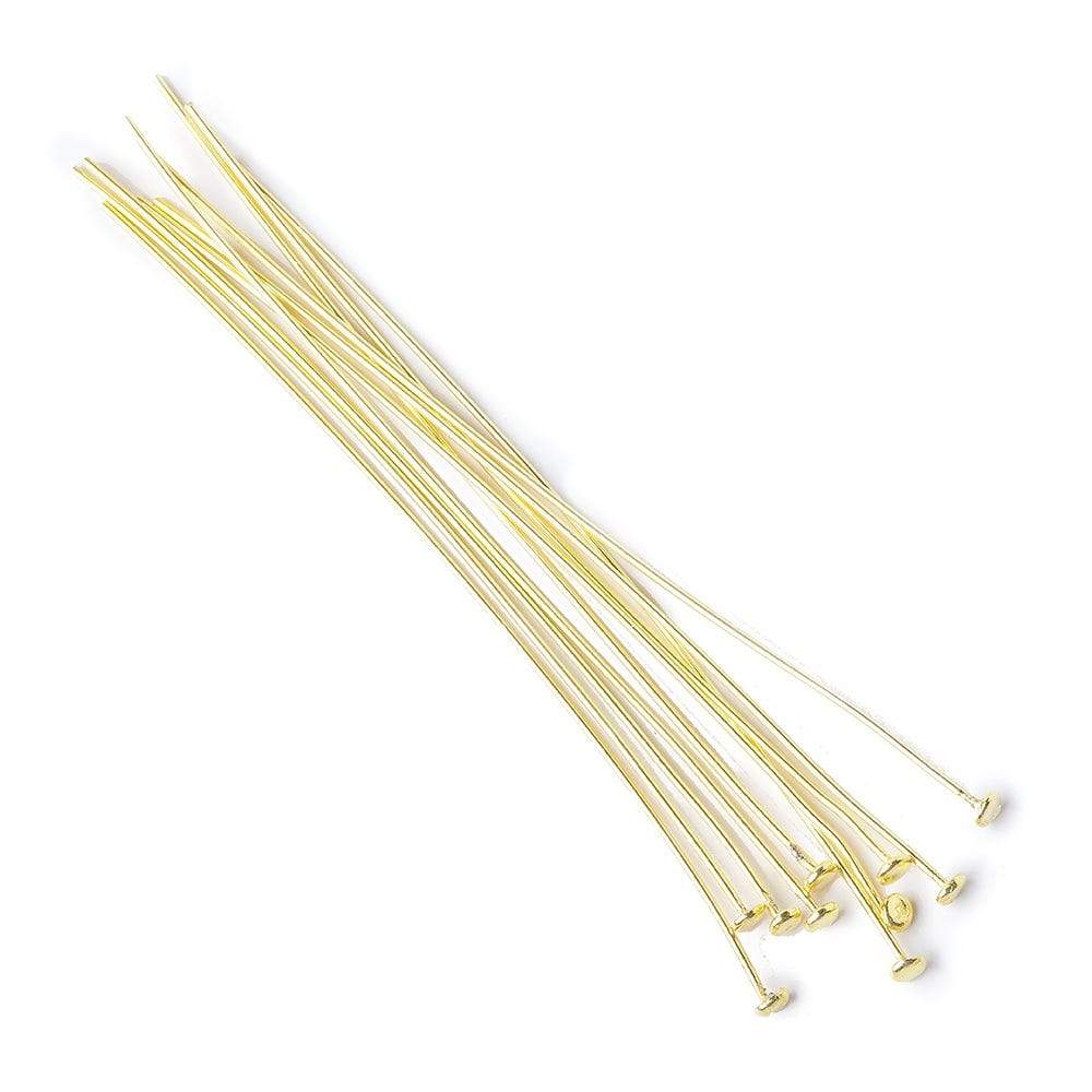 3" length Vermeil Disc Headpin, 22 Gauge Wire, 10 pieces per Bag (ONLINE ORDER ONLY)
