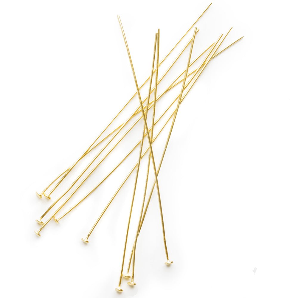 3" length Vermeil Disc Headpin, 26 Gauge Wire, 10 pieces per Bag (ONLINE ORDER ONLY)