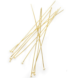 3" length Vermeil Disc Headpin, 26 Gauge Wire, 10 pieces per Bag (ONLINE ORDER ONLY)