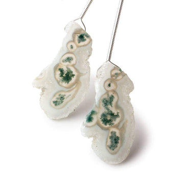 30-33mm Peacock Solar Quartz Plain Slice Beads Set of 2 (ONLINE ORDER ONLY)