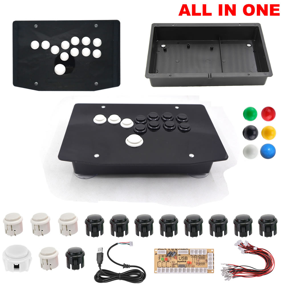DIY Leverless-Style Joystick All Button Fighting Game Controllers Kit Panel Case Buttons Encoder (Online Only)