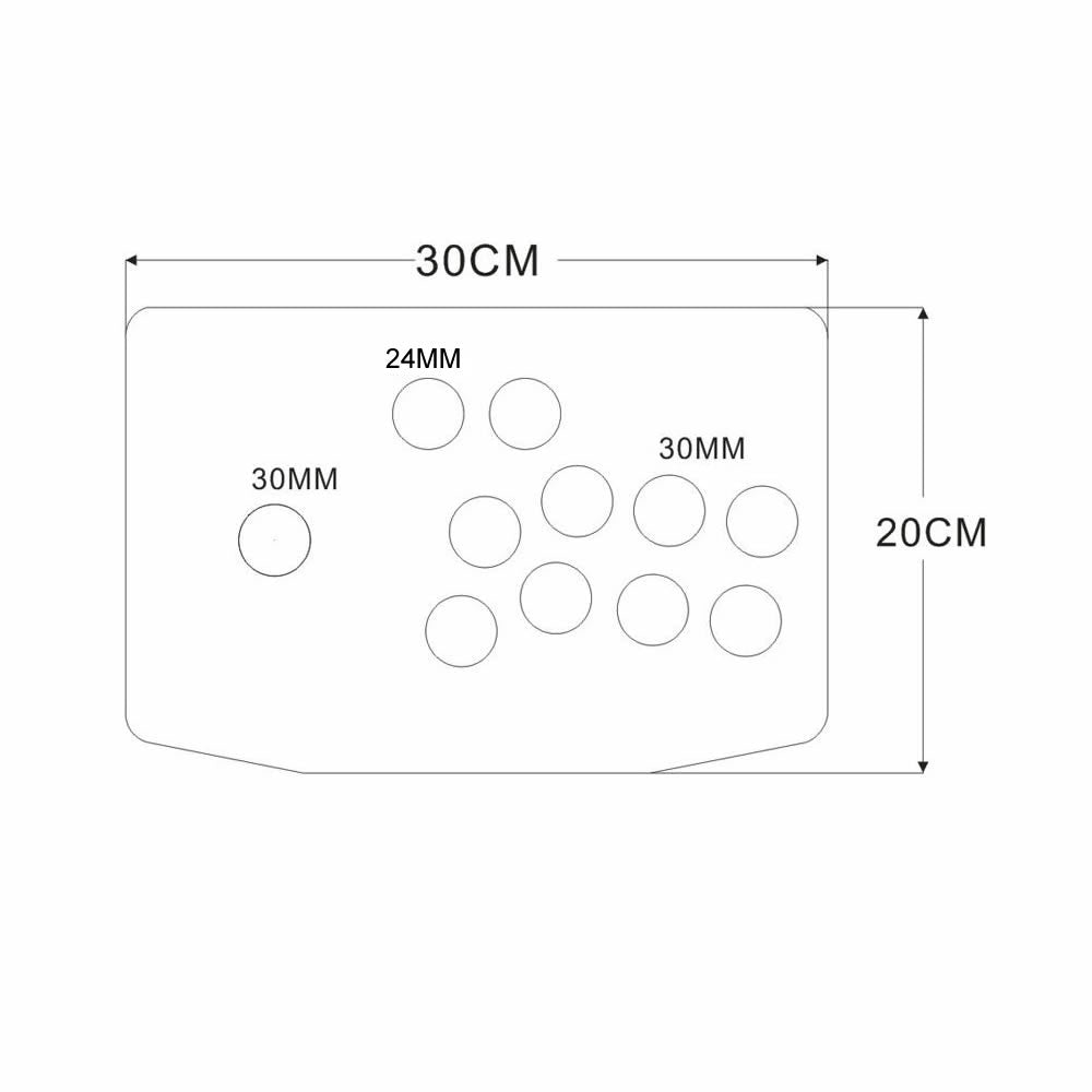 RAC-K500T Clear Transparent Acrylic Panel Flat Case 24/30mm Button Hole DIY Arcade Joystick Kits (Online Only)