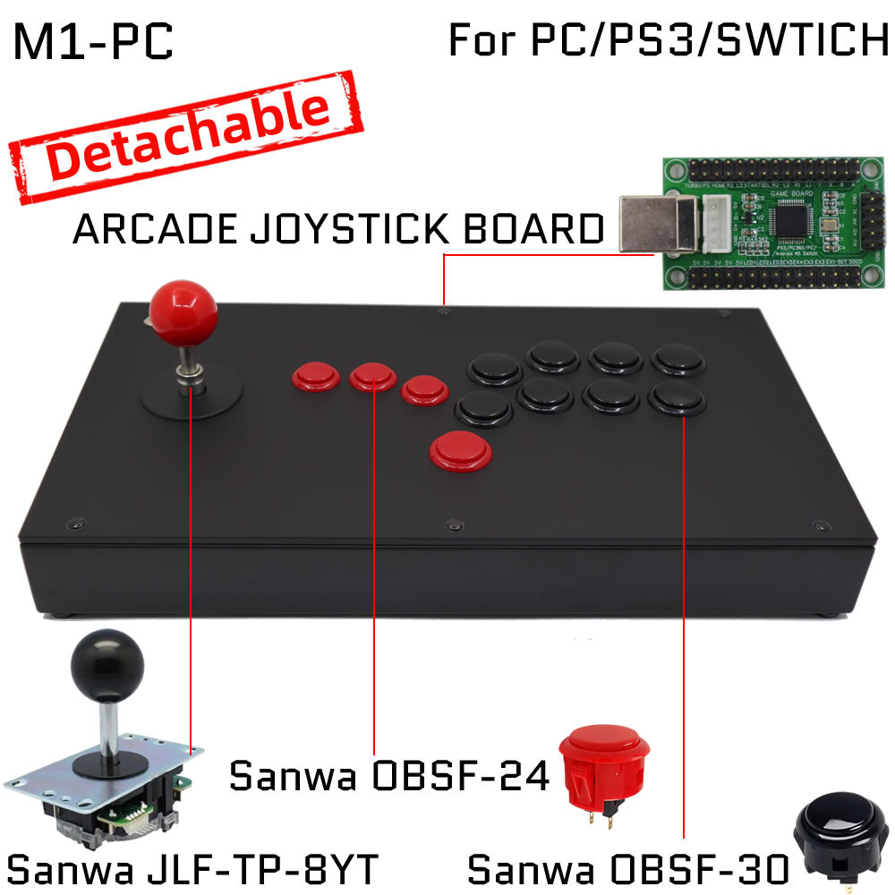FightBox M1 All Button Leverless Arcade Game Controller for PC/PS/XBOX/SWITCH (Online Only)