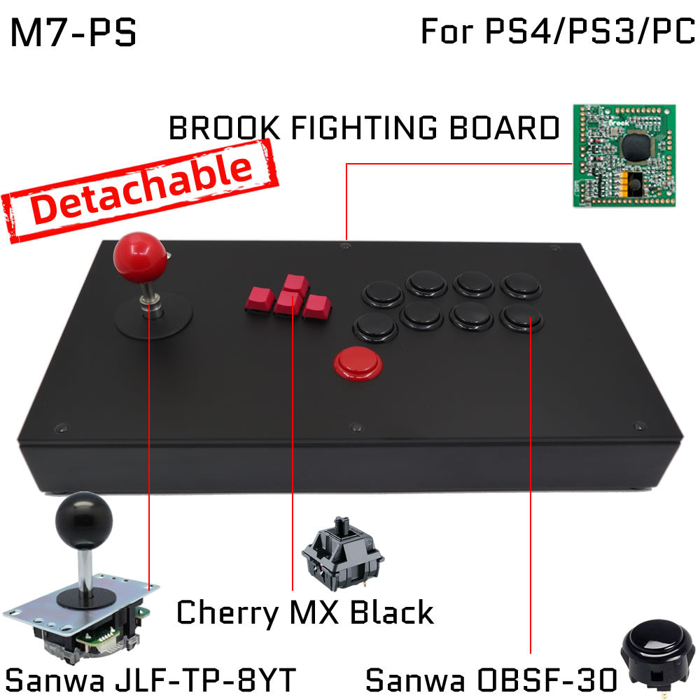 FightBox M7 Keyboard Button Leverless Arcade Game Controller for PC/PS/XBOX/SWITCH (Online Only)
