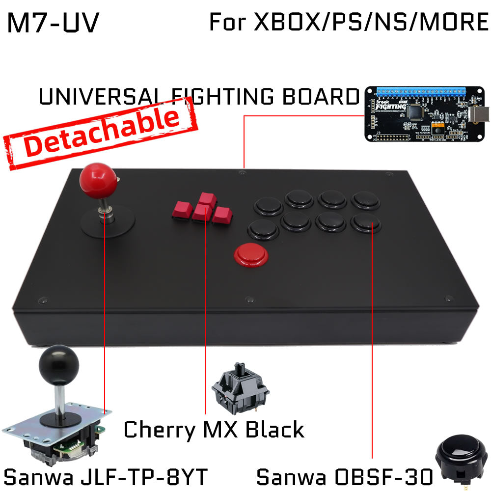 FightBox M7 Keyboard Button Leverless Arcade Game Controller for PC/PS/XBOX/SWITCH (Online Only)