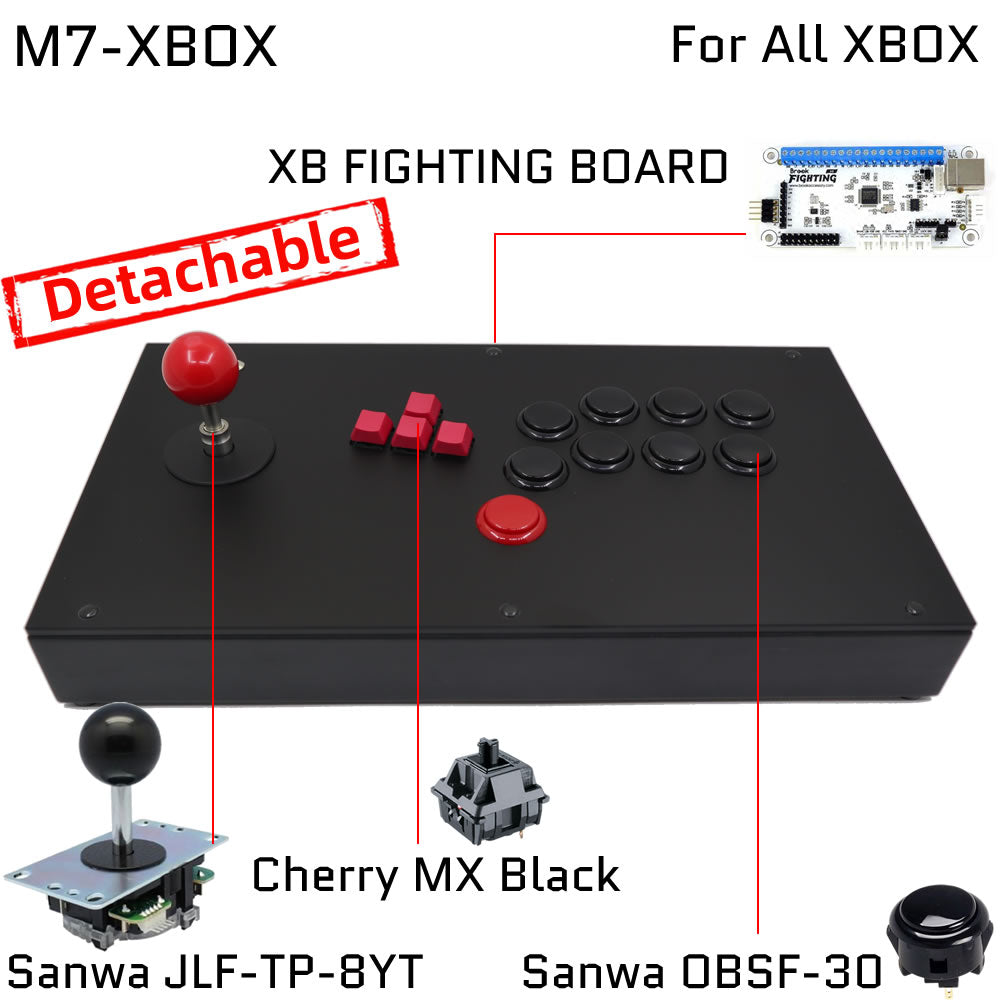 FightBox M7 Keyboard Button Leverless Arcade Game Controller for PC/PS/XBOX/SWITCH (Online Only)