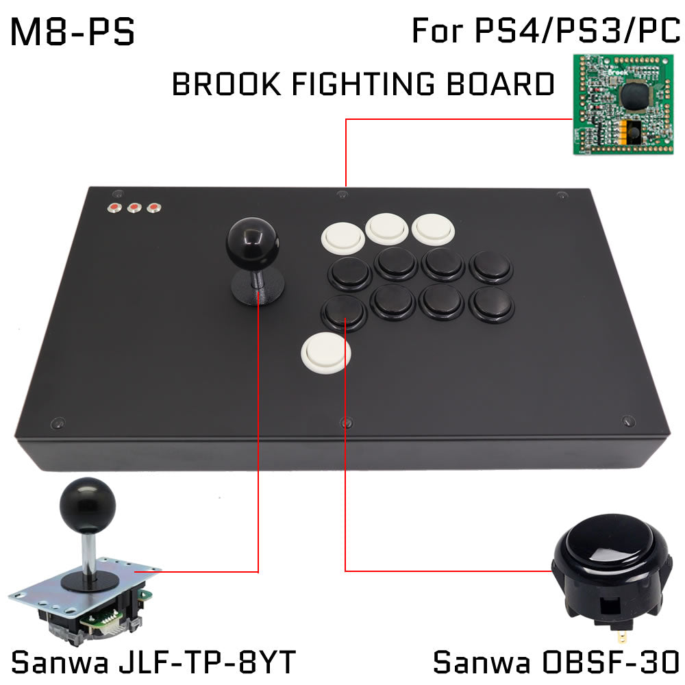 FightBox M8 Arcade Joystick Game Controller for PC/PS/XBOX/SWITCH (Online Only)