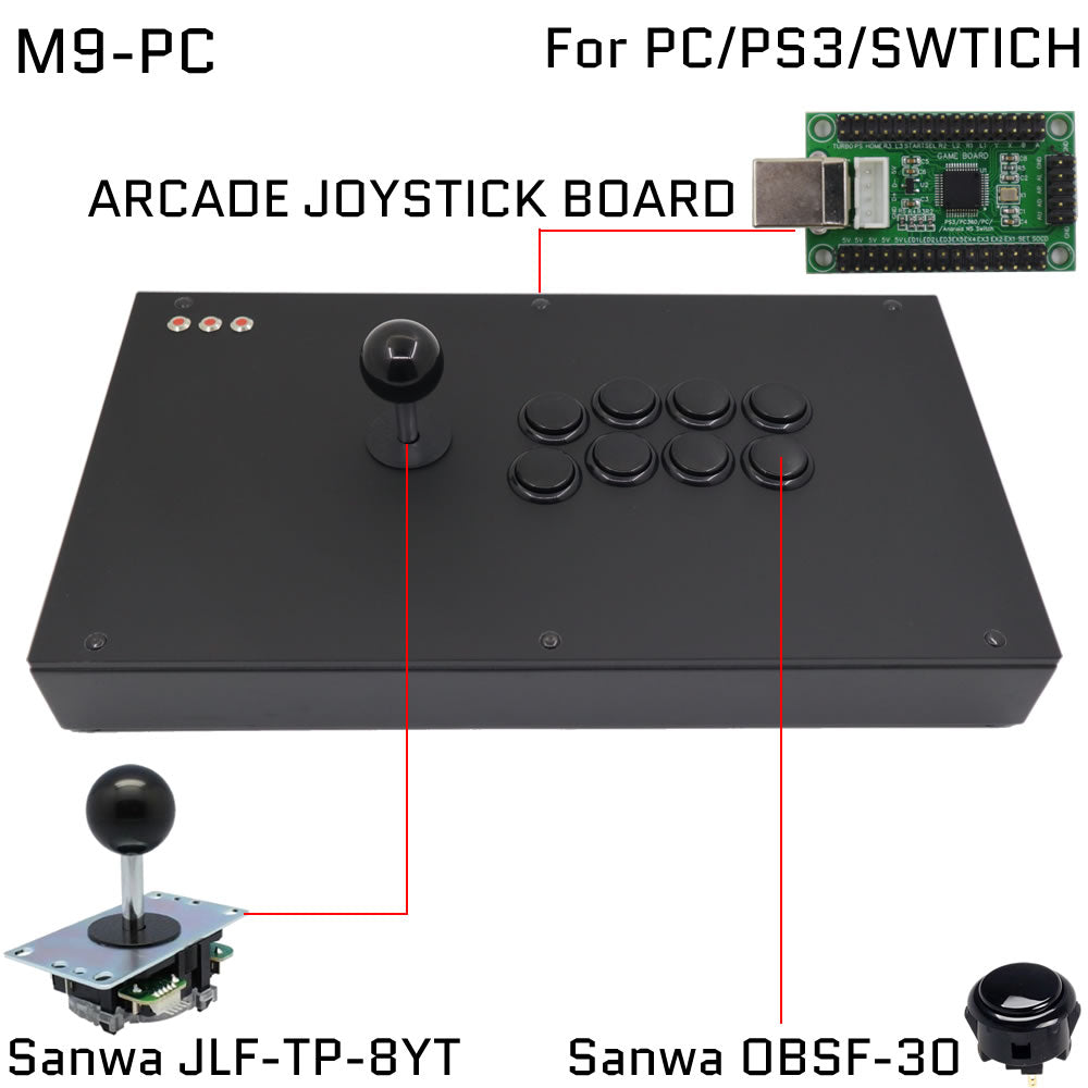FightBox M9 Arcade Joystick Game Controller for PC/PS/XBOX/SWITCH (Online Only)