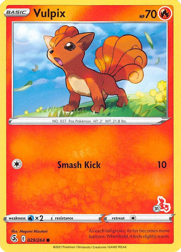 Vulpix (029/264) (Cinderace Stamp #31) [Battle Academy 2022] (Online Only)