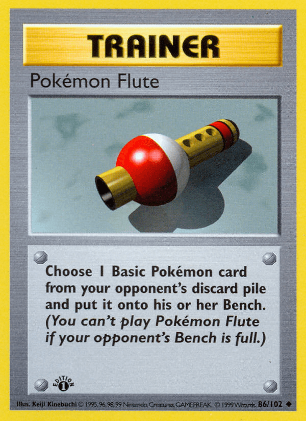 Pokemon Flute (86/102) (Shadowless) [Base Set 1st Edition] (Online Only)