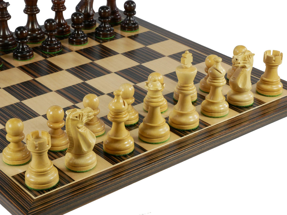 Chess Set - 3" Anjan wood American Emperor Double Weighted on Ebony/Maple Board (ONLINE ORDER ONLY)