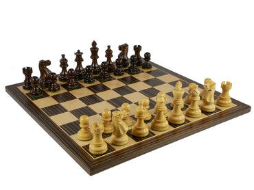 Chess Set - 3" Anjan wood American Emperor Double Weighted on Ebony/Maple Board (ONLINE ORDER ONLY)