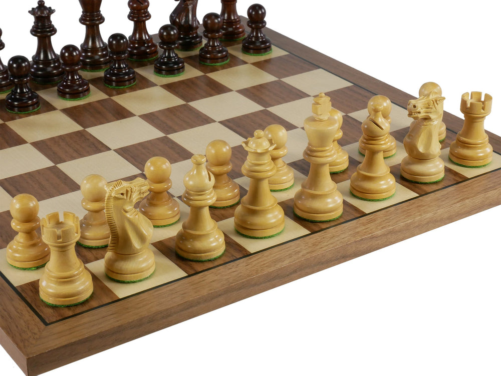 Chess Set - 3" Anjan wood American Emperor Double Weighted on Walnut/Maple Board (ONLINE ORDER ONLY)