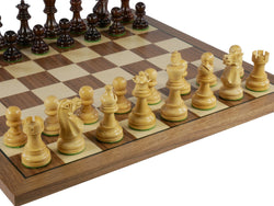 Chess Set - 3" Anjan wood American Emperor Double Weighted on Walnut/Maple Board (ONLINE ORDER ONLY)