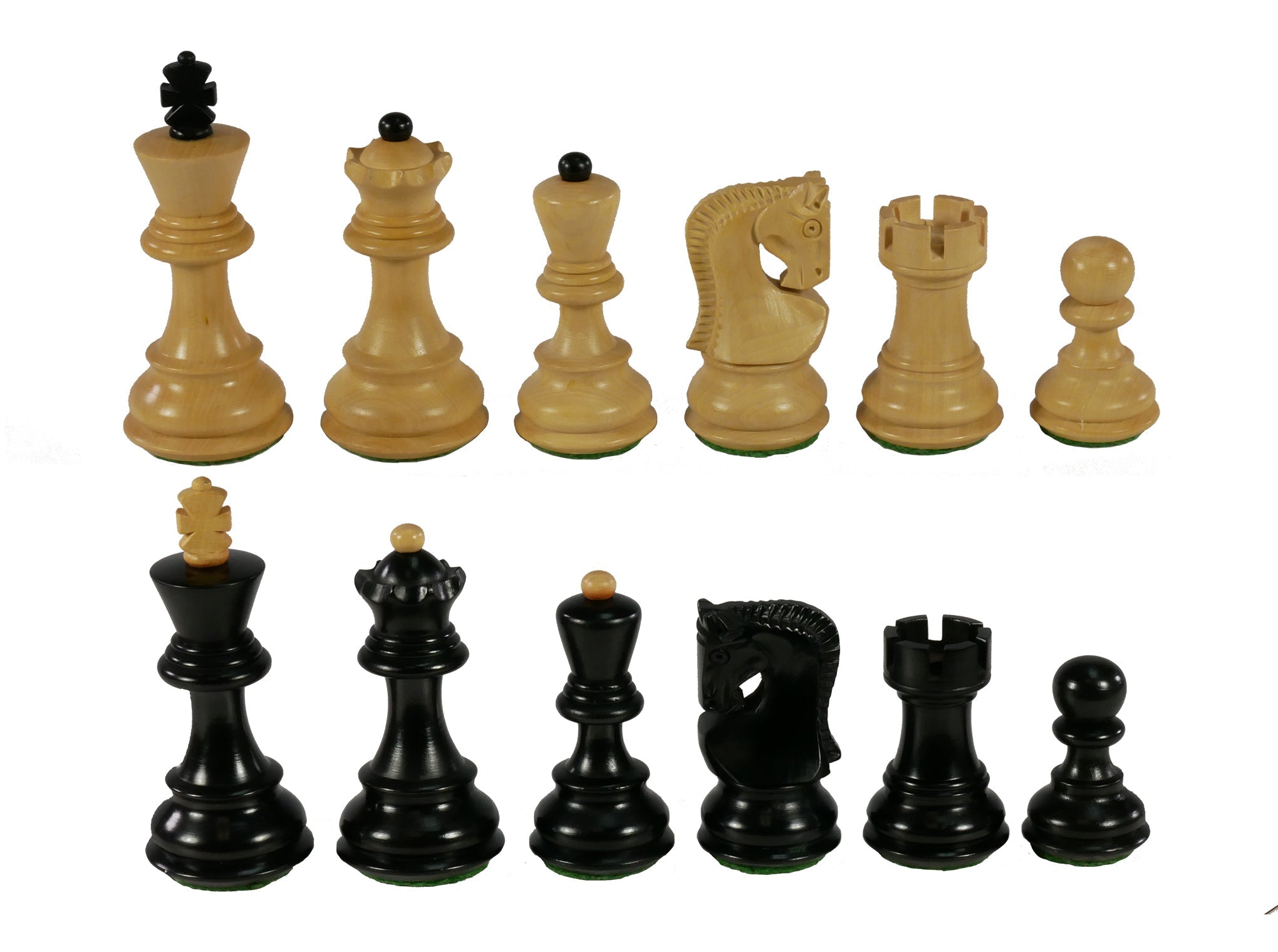 Chess Pieces - Black Old Russian Opposite Tops Chess Pieces (ONLINE ORDER ONLY)