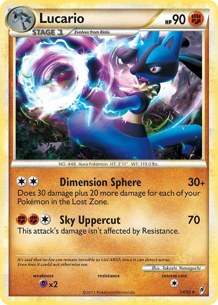 Lucario (14/95) (Theme Deck Exclusive) [HeartGold & SoulSilver: Call of Legends] (Online Only)